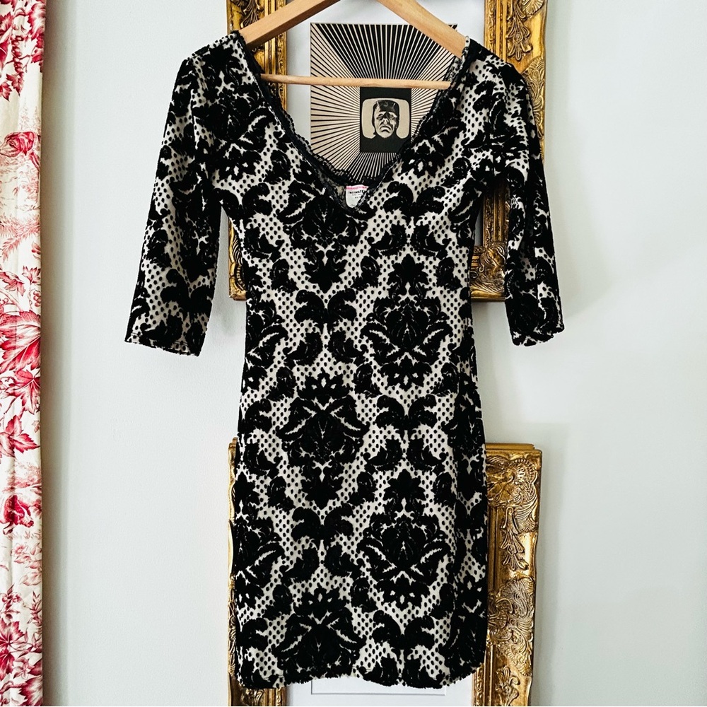 Free People Intimately Fair Maiden Floral Velvet Lace Bodycon Dress
